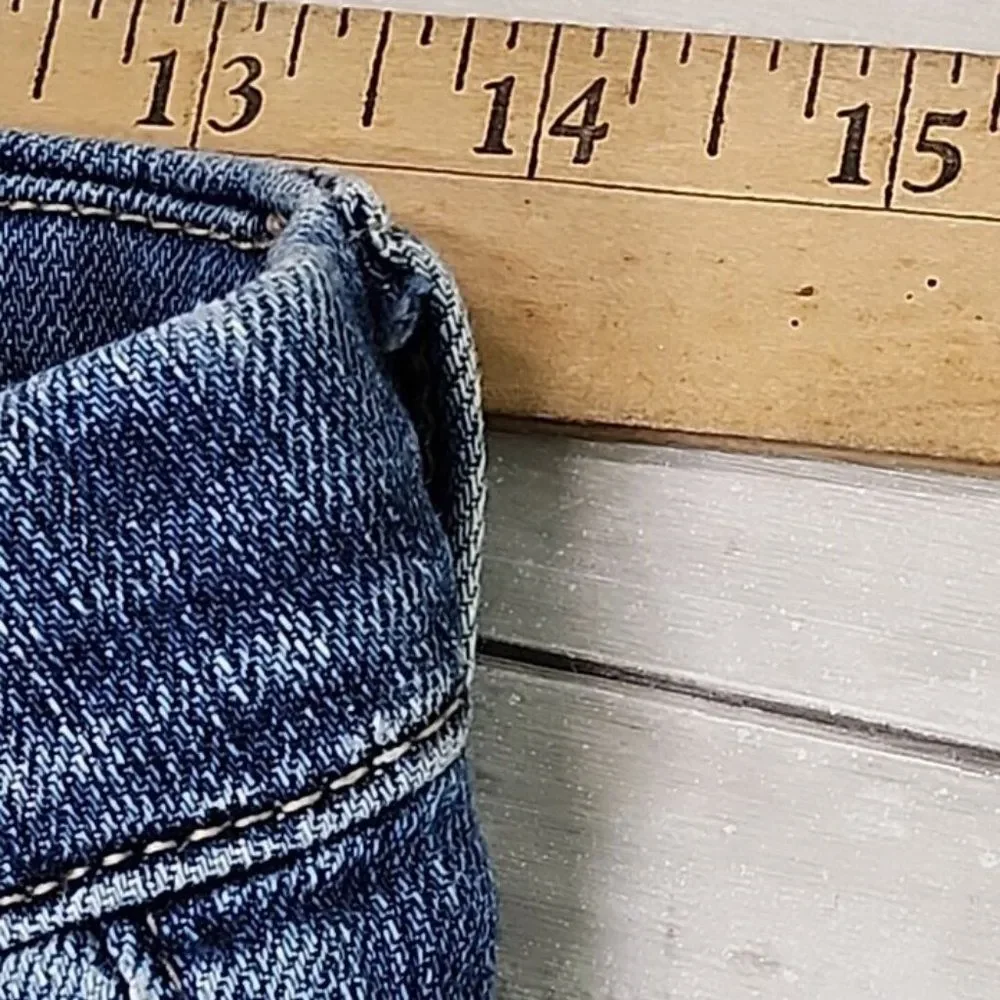 [BLANKNYC] Womens Stretch Skinny Jeans Two Toned Blue Denim Mid Rise 27 Raw Hem